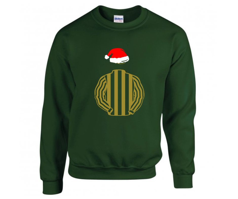 Gold and Green Crowd Christmas Jumper